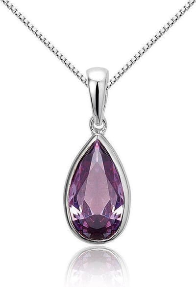 Montebello Ketting Matonia - Zilver Gerhodineerd - Druppel - ∅7mm - 45cm