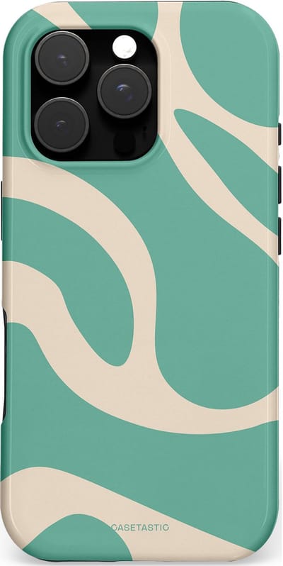 Casetastic hoesje geschikt voor Apple iPhone 16 Pro - MagSafe - Dubbellaagse bescherming - Zand Groene Vlaktes - Fashion Case - Saliegroen Zand