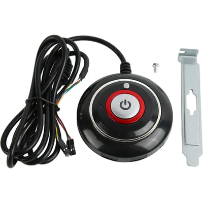 PC Aan/Uit Knop Sterk ABS Lichtgewicht Eenvoudige Installatie Plug and Play PC Aan/Uit Schakelaar voor No USB black