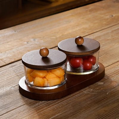 Huishoudelijke Verdeelde Droogfruitdoos Zwart Walnoot Eenvoudig Nieuw Chinees Retro Notenbord Opbergdoos brown