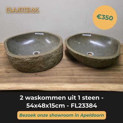 2 waskommen uit 1 steen - 54x48x15cm - FL23384