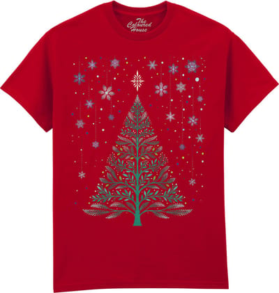Kerstboom Christmas Night Snowy Tree The Coloured House T-shirt M