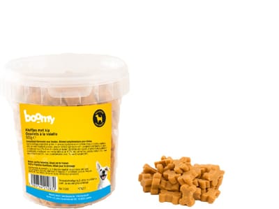 Boomy - Hondensnacks - Zachte hondensnoepjes - Beloningssnoepjes - Kluifjes met kip - 2 x 500g