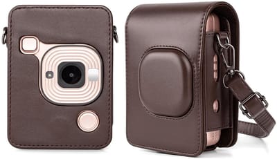 EtuiTab FujiFilm Instax MINI LiPlay - Cameratas - Bruin - Ecologisch Leer - Nekriem