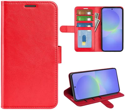 MobyDefend Hoesje - Geschikt voor Samsung Galaxy A37 - Wallet Book Case (Sluiting Achterkant) - Rood