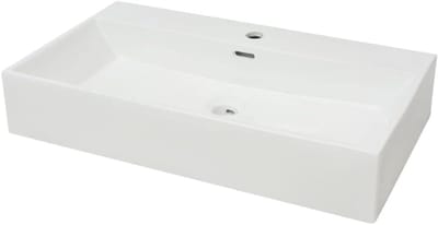 Wastafel Keramiek - Badkamer Wasbak - Dagelijks Gebruik - Glanzend Elegant Design - 76 x 42.5 cm - Wit