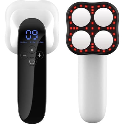 Appareil de massage vibrant électrique pour éliminer la graisse du ventre, de la taille, des bras, des jambes, des fesses et remodeler la silhouette. Appareil portable anti-cellulite. white