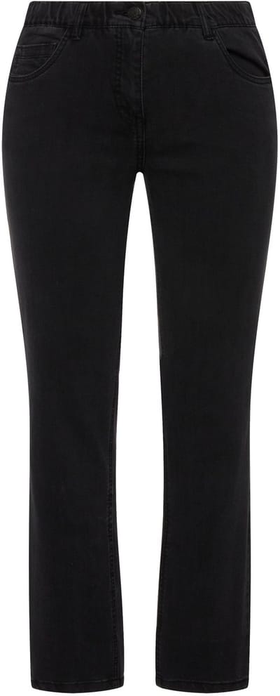Ulla Popken - Dames - Skinny jeans Sarah smal 5-pocketmodel hoge taille - Zwart - Maat 30