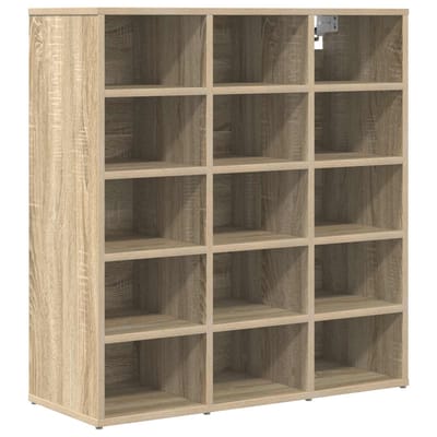 vidaXL - Schoenenkast - 77,5 - x - 30 - x - 83,5 - cm - Bewerkt - hout - Sonoma - Eiken