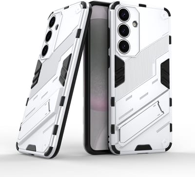 Solidenz StandGuard Xtreme geschikt voor Samsung Galaxy S25 hoesje - Wit