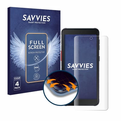 Savvies - Screenprotector voor Samsung Galaxy XCover 5 - Folie Beschermfolie transparant volledig dekking 4 Stuks