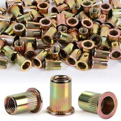 Blinde klinknagel schroefdraad M8 set van 80 stuks - krimpmoeren van koolstofstaal, verzinkt en duurzaam in kunststof behuizing