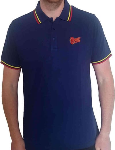 David Bowie - Flash Logo Polo shirt - S - Blauw