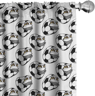 ABAKUHAUS Voetbal Gordijnen – 2-delige Set 75x245 cm – Microfaser, Halfdonker