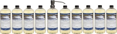 Shampoo No Scent No Colour - 1 liter (transparant) - 10 stuks - met zilveren pomp - Voordeelverpakking - Haarverzorging