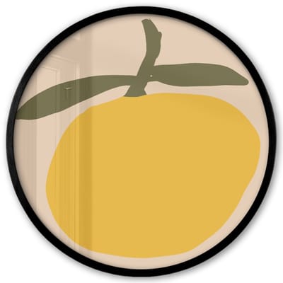 Poster in lijst Rond - Fotolijst 40x40 cm - Posters - Fruit - Abstracte kunst - Modern - Ronde posterlijst zwart - Decoratie - Wanddecoratie woonkamer - Muurdecoratie slaapkamer