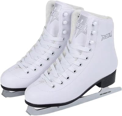 Kunstschaatsen Tiener Figuur - Hoge Veterschoenen - IJspret Beginners - Zachte Comfortabele Voering - Maten 30-43 - Wit