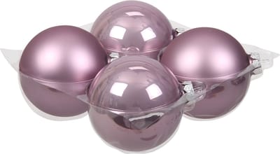 Othmar Decorations Grote kerstballen - 4x st - salie paars/lichtpaars - 10 cm - glas - glans/mat