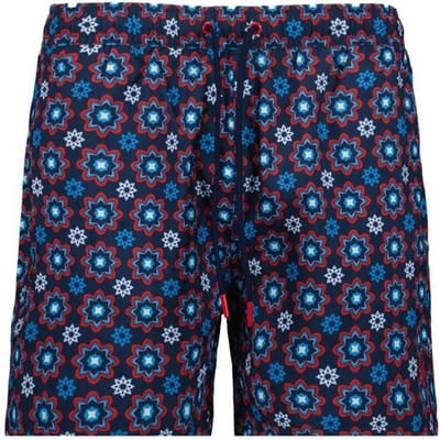 Ragman Swim Short Abstract Flowers Fantasy Blauw-Rood / male