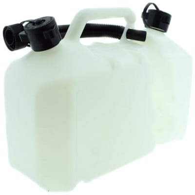 Benson Plastic brandstof jerrycan - 8 liter - drukventiel - flexibele tuit - wit