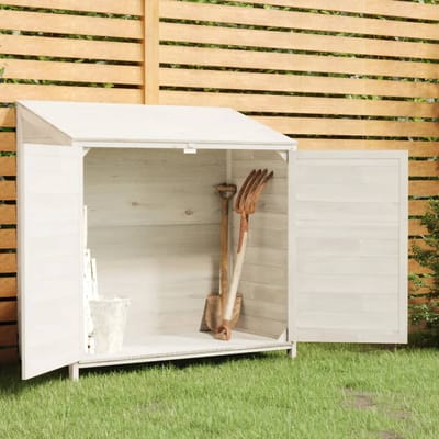 vidaXL - Tuinschuur - 102x52x112 - cm - massief - vurenhout - wit