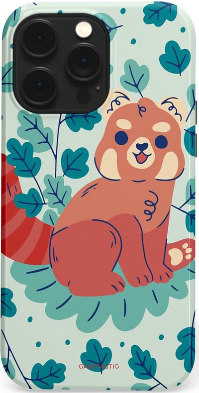 Casetastic Hoesje Geschikt voor Apple iPhone 14 Pro Max Magsafe - Stijlvolle Beschermende Duo-layer Case - Rode panda tuin