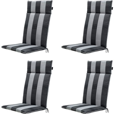 Madison - Tuinstoelkussen Hoge Rug Alice grey - Ca. 120x50 cm - Set van 4