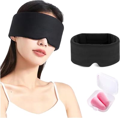 Ultra Zacht Oogmasker voor Volledige Donkerte - Ideaal voor Thuis, Reizen en Slaapdiensten, Lichtblokkerend en Comfortabel met Neuskussen