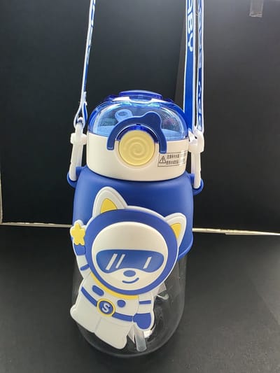 Kindvriendelijke Waterfles – 480ml Lekvrije Beker met Rietje – BPA-vrije Schooldrinkfles met Handgreep – Voor Meisjes & Jongens - Blauw