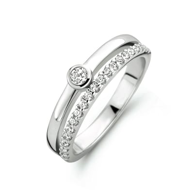 Zilver Gerhodineerde Ring zirkonia 1333987 17.75 mm (56)