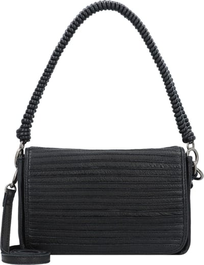 FREDsBRUDER Leren Schoudertas Enna Flap Crossbag Black Zwart