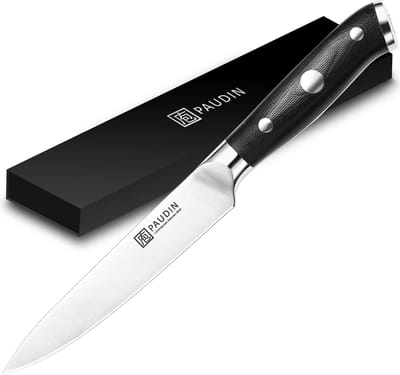 PAUDIN D6 Professioneel Officemes 12,5 cm - Japans mes - Koksmes - Zwart Ergonomisch Handvat