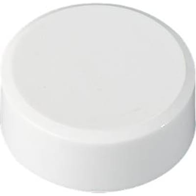 MAUL ronde magneten, kunststof & metaal, fijne structuur, kleefkracht 2 kg, ø 33 x 14 mm, wit, 20 st.