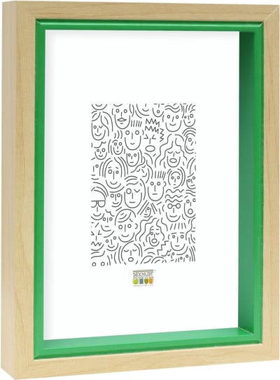 Deknudt Frames fotolijst S40BH8 - naturel - groene rand - hout - 20x30