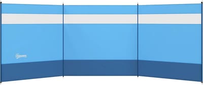 Windscherm Opvouwbaar Strand Windvanger Strandtent Kamperen Tuin Terras 440x140 cm Blauw
