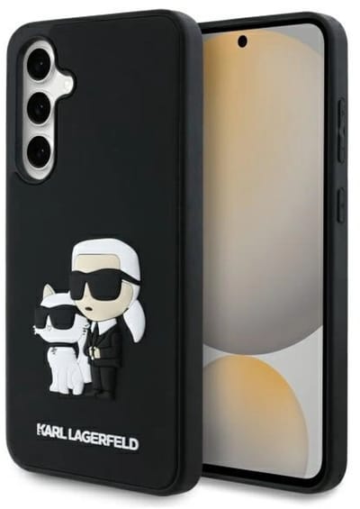 Karl Lagerfeld Backcase hoesje geschikt voor Samsung Galaxy S24 FE - Effen Zwart - TPU (Zacht)