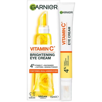 Garnier Verhelderende 4% Vitamine C, Niacinamide, Cafeïne en Bananenpoeder Oogcrème 15 ml