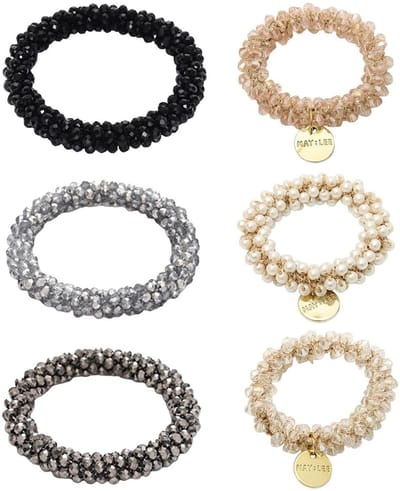 Dailygoods- Hoofdbanden 6 Stuks - Kristallen Haarbanden - Elastische Haarbanden - Modieuze Haaraccessoires - Duurzaam en Comfortabel - Geschikt voor Verschillende Kapsels