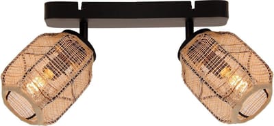 Chericoni Nature Jute Plafondspot - 2 lichts - Ø 11 cm - E14 - Bamboe