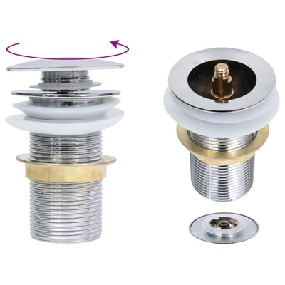 vidaXL - Afvoer - pop-up - zonder - overloop - 6,4x6,4x9,1 - cm - chroomkleurig