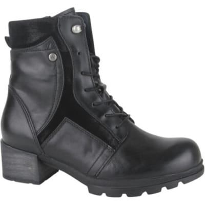 Wolky 0610030 000 Zwarte Leren Veterboots Dames - Zwart - 37