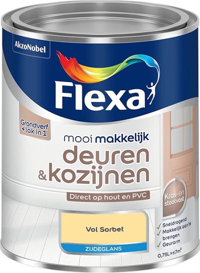 Flexa - Mooi Makkelijk Deuren & Kozijnen Zijdeglans - Vol Sorbet - Mengverf - 750 Ml