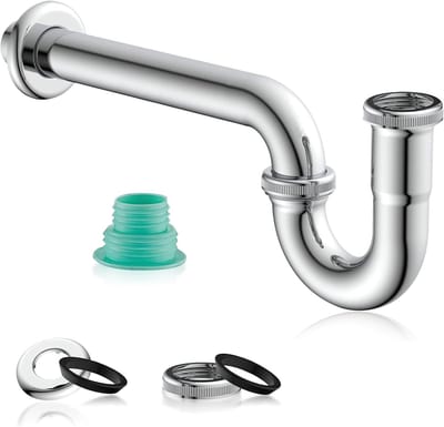 VVGoods - Universele sifon voor wastafel en wastafel, buisvormige afvoerfitting, 1 1/4 inch - badkamer sanitaironderdelen