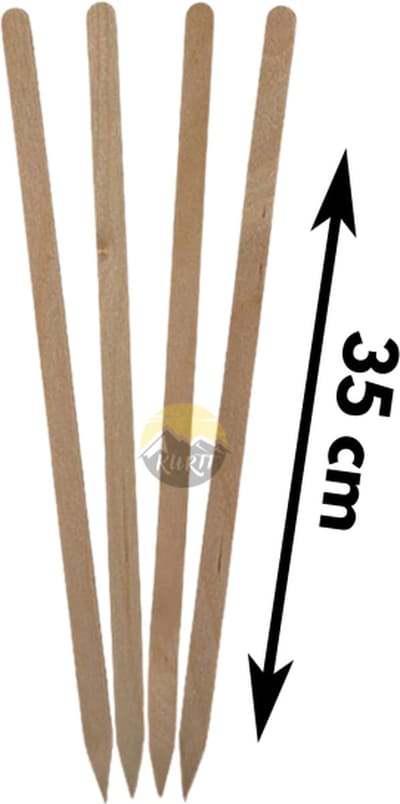 KURTT - 35 cm - Kebab spiesjes - Sjasliekstokjes - stokjes - Barbecue - Feest - snack - tapas - picknick - tapasschaal - Prikkers - Spiesjes - Bamboo - Milieuvriendelijk - BIO - Sate stokjes - Sate prikkers - set van 25 stuks