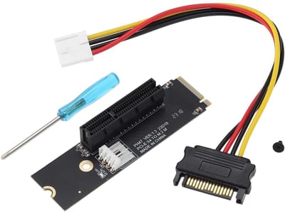 Dailygoody - M.2 naar PCI-E X4 Slot Riser Card - SSD Adapter - Compact formaat - Power Cord inbegrepen - Geschikt voor Mining - Eenvoudige installatie