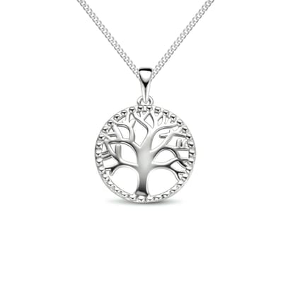 Montebello Ketting Levensboom - 925 Zilver Gerhodineerd - ∅16mm - 45cm