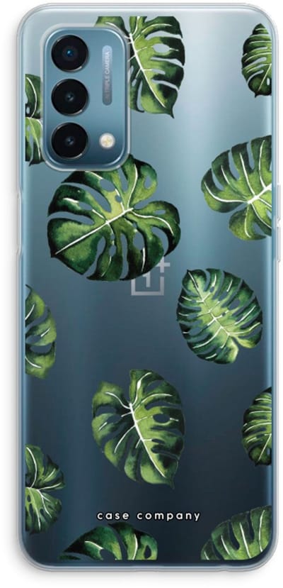 Case Company® - Hoesje geschikt voor OnePlus Nord N200 5G hoesje - Tropische bladeren - Soft Cover Telefoonhoesje - Bescherming aan alle Kanten en Schermrand
