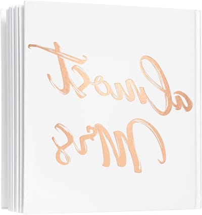 Bruiloft Gastenboek - Bruidsboek Geheugen - Bruiloft Herinneringen - Rose Goud Folie - 8.5 Inch Vierkant - Wit