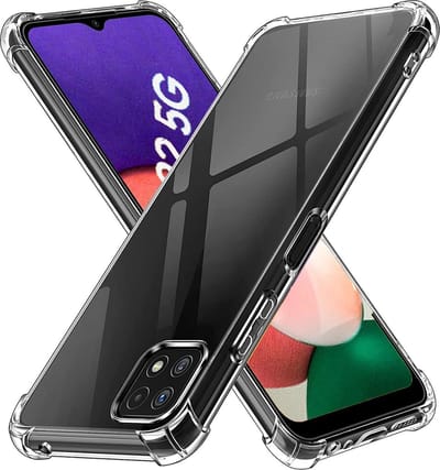 Hoesje geschikt voor Samsung Galaxy A22 5G Hoesje – A22 Anti Shock Siliconen Back Cover - Hybrid armor case - Transparant - EPICMOBILE