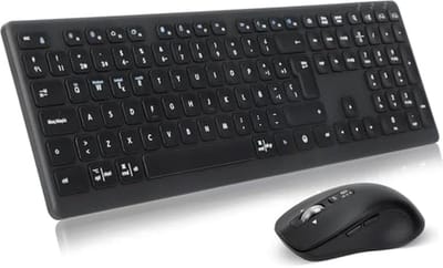 Draadloos Toetsenbord en Muis Combinatie - Multi-apparaat met USB- en Bluetooth-ontvangers